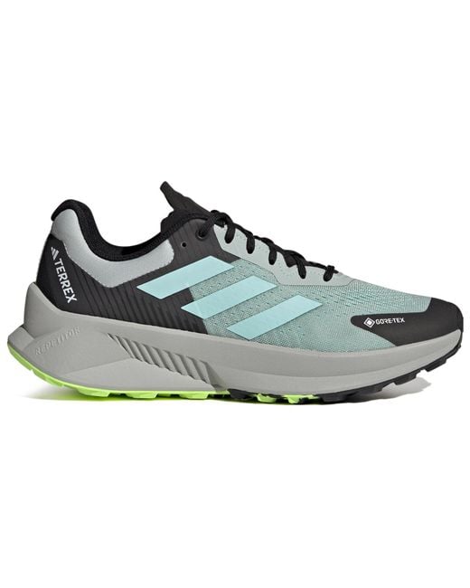 Adidas Blue Terrex Soulstride Flow Gtx Shoes 'Wonder Aqua Lucid Lemon' for men