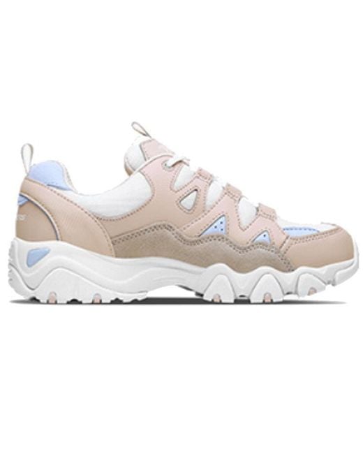 Skechers White (Wmns) D'Lites 2.0 Low-Top Running Shoes