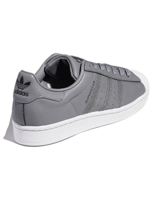 Adidas Gray Originals Superstar Velcro Retro Casual Shoes for men