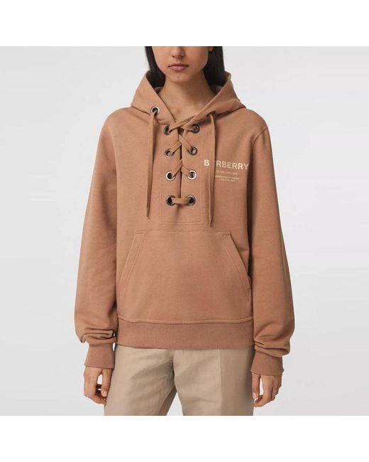 Burberry Brown (Wmns) Ss21 Printing Cotton Loose Hoodie