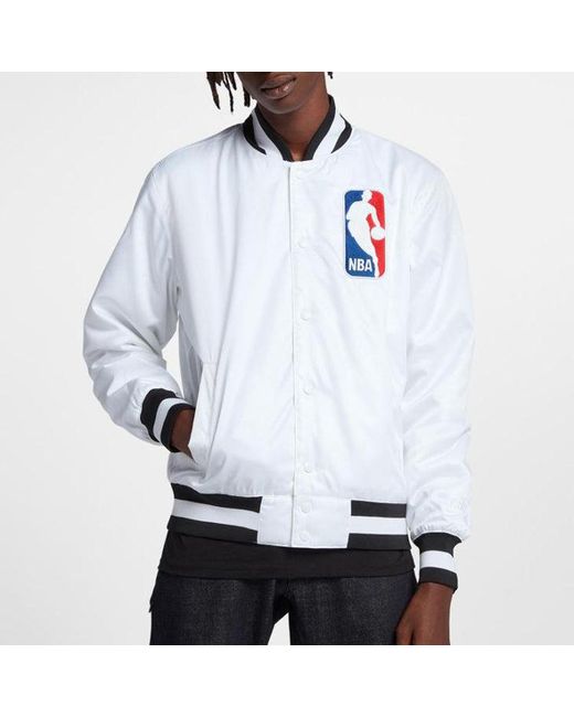 Nike White Sb X Nba Bomber Crossover Skateboard Casual Sports Baseball Uniform Jacket for men