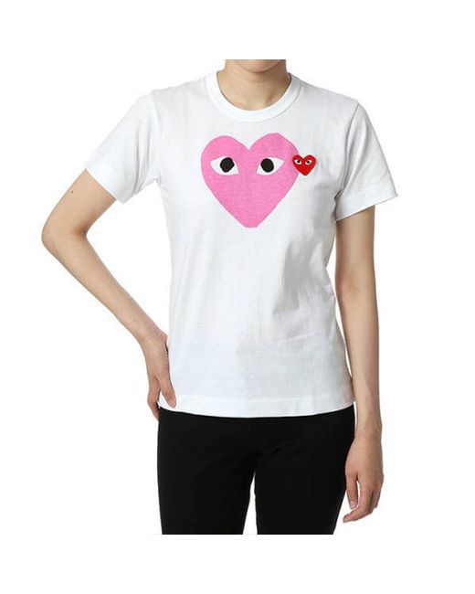 COMME DES GARÇONS PLAY Pink (Wmns) Colored Heart Tee