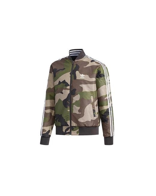 Adidas Gray Originals Rev Jacket Camouflage Reversible Sports for men