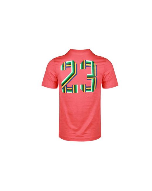 Nike Pink Sport Dna Jumpman Round Neck Short Sleeve Coral T-Shirt for men
