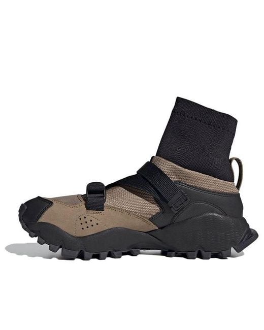 Adidas Black Ah-05 Hi See U Later Gore-Tex Shoes 'Tech Khaki Core' for men