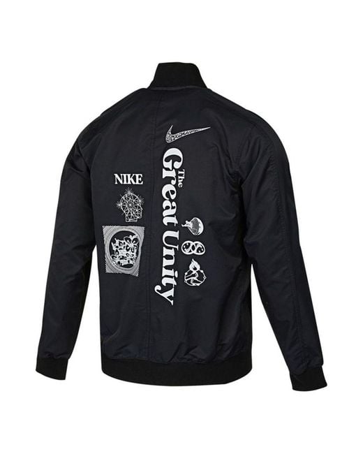 Nike Blue Sportswear Alphabet Logo Printing Athleisure Casual Sports Woven Jacket Autumn for men