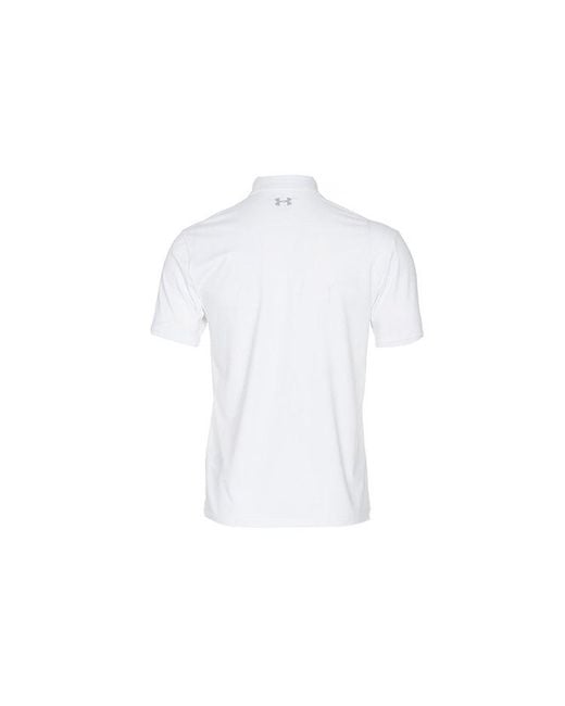 Under Armour White Playoff 2.0 Golf Polo Shirt for men