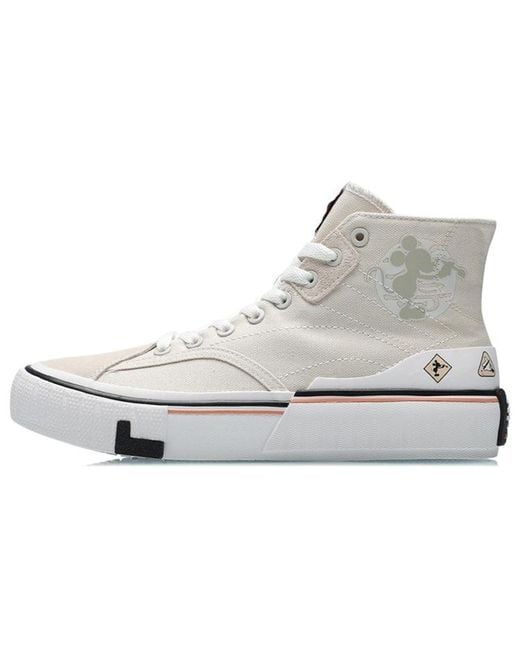 Li-ning White (Wmns) Canvas Hi Shoes