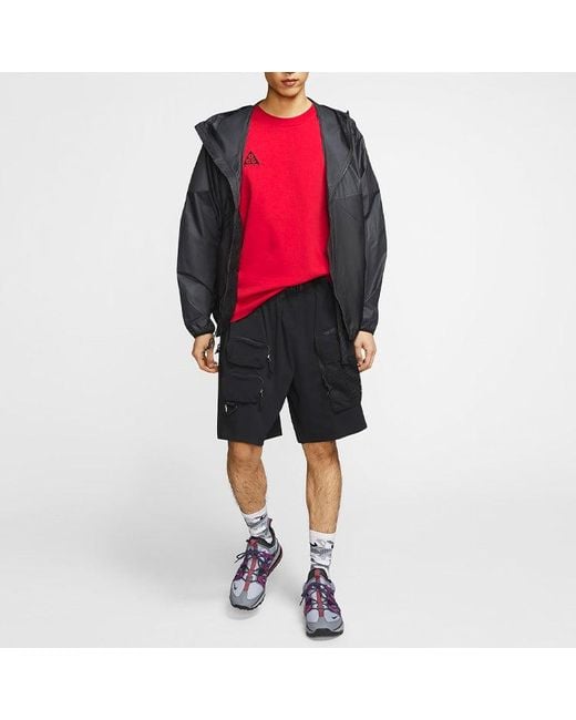 Nike Red Acg Small Logo Casual Short Sleeve Large for men