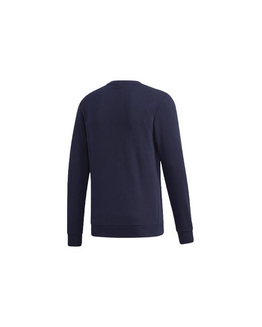 Adidas Blue Neo M Fav Sw Printing Athleisure Casual Sports Round Neck Pullover for men
