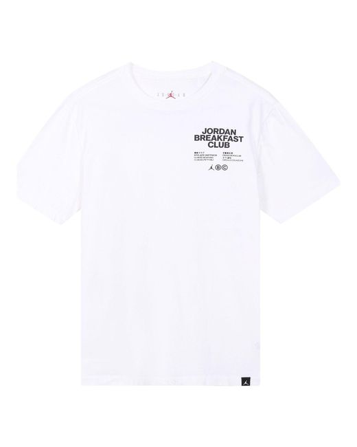 Nike White Minimalistic Alphabet Printing Round Neck Casual Short Sleeve T-Shirt for men