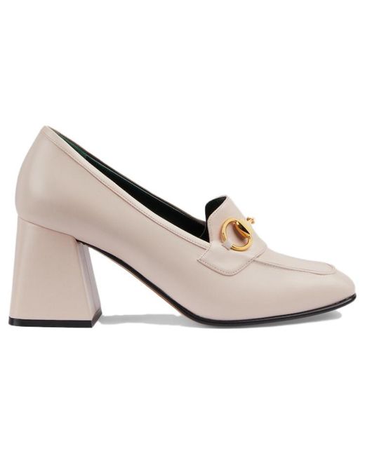 Gucci Brown Web Accent Leather Pumps