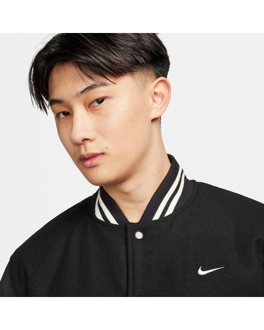Nike Black Authentics Varsity Jacket for men