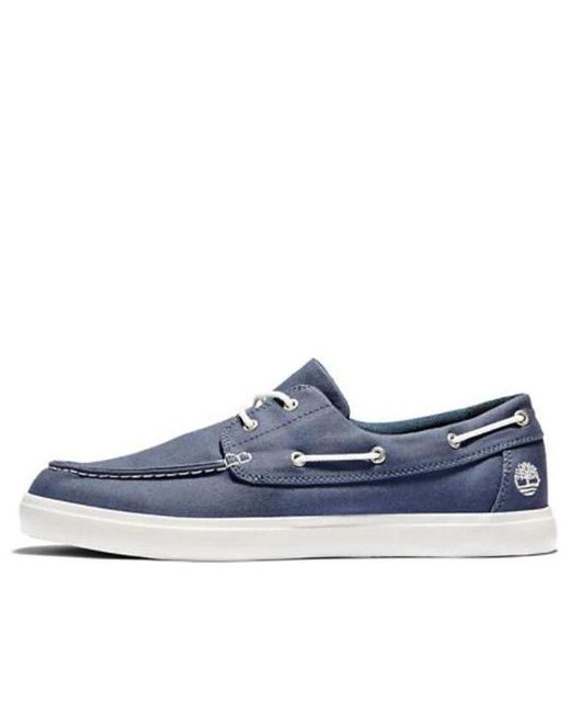 Timberland Seneca Bay Mixed Media Boat Shoes in Blue for Men | Lyst