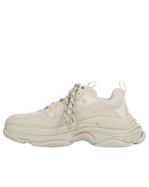 Balenciaga Natural Triple S Vintage Clunky Sneaker Shoes Beige White for men