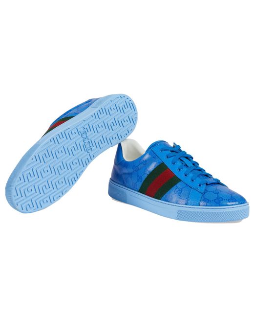 Gucci Blue Ace Gg Crystal Canvas for men