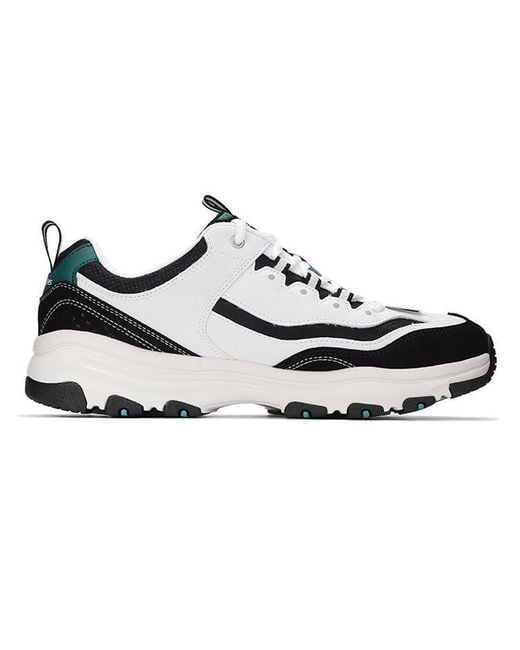 Skechers White D'Lites I-Conik Low-Top Sneakers for men
