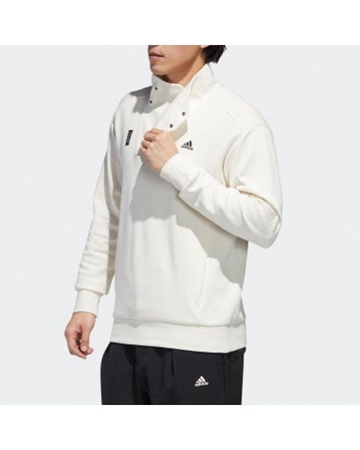 Adidas White [Same To The Left] Wuji High Collar Side Button Sports for men