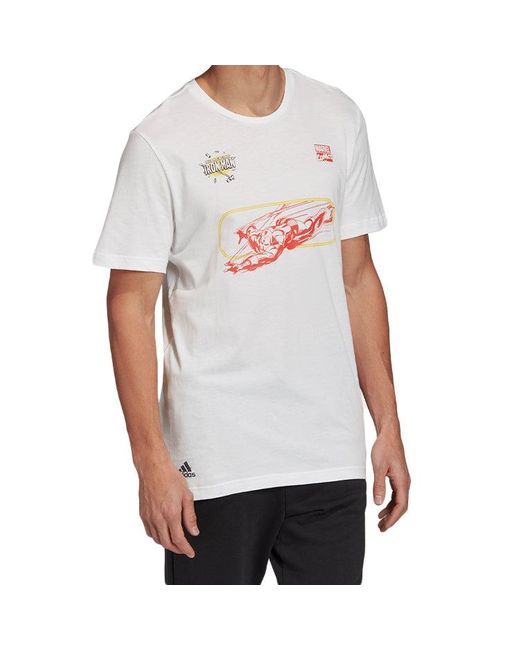Adidas White X Marvel Iron Short Sleeve for men