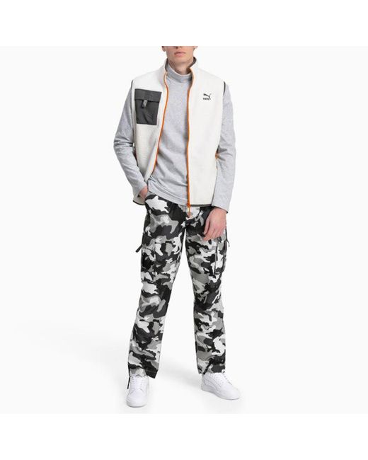 PUMA White Xtg Trail Fleece Full Zip Pocket Vest for men