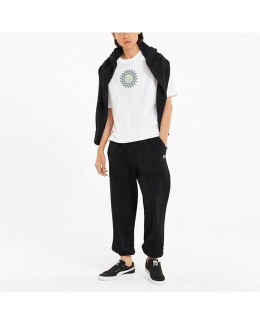 PUMA Black Logo Downtown Sweatpants for men