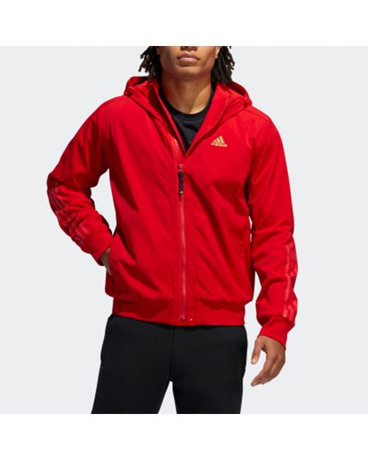 Adidas Red Cny Tt Casual Sports Hooded Jacket for men