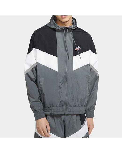 Nike Gray Sportswear Windrunner+ Hooded Reflection Jacket for men