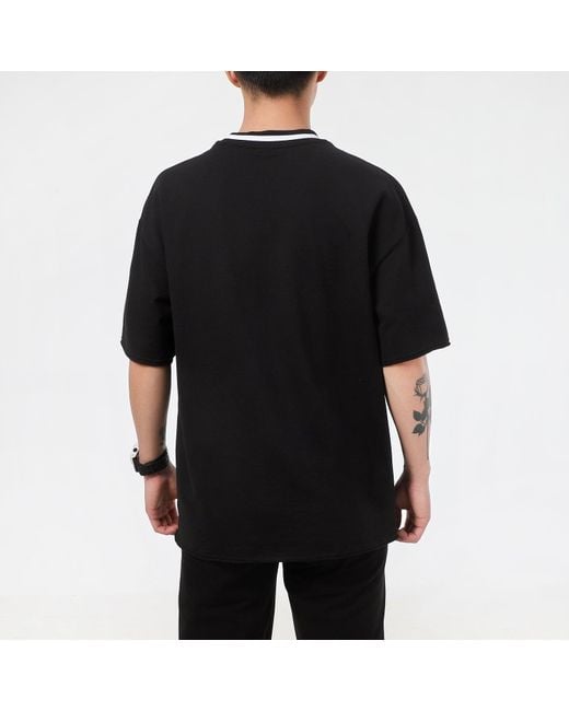 PUMA Black Solid Round Neck T-Shirt for men
