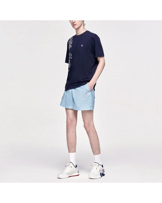 Fila Blue Alphabet Printing Knit Short Sleeve for men