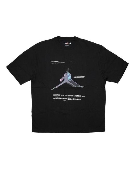 Nike Black 23 Engineered Casual Breathable Large Logo Printing Round Neck Short Sleeve for men