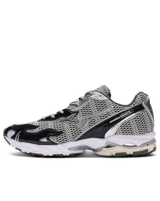 Mizuno Gray Wave Rider 'Flame Wave One Block Down Onyx' for men