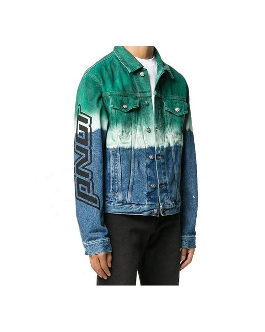 Off-White c/o Virgil Abloh Fw20 Gradient Tie Dye Denim Jacket in