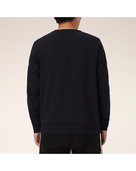 Adidas Blue Essentials French Terry 3-stripes Sweatshirt for men