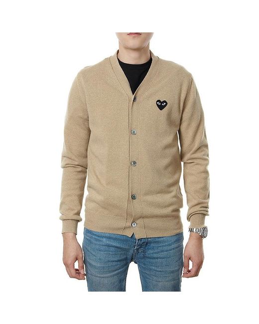 COMME DES GARÇONS PLAY Natural Cardigan Emblem for men