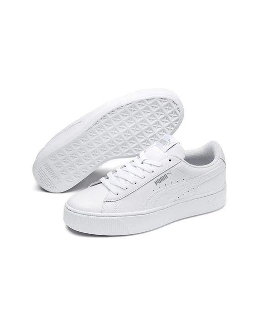 PUMA White (Wmns) Vikky Stacked L