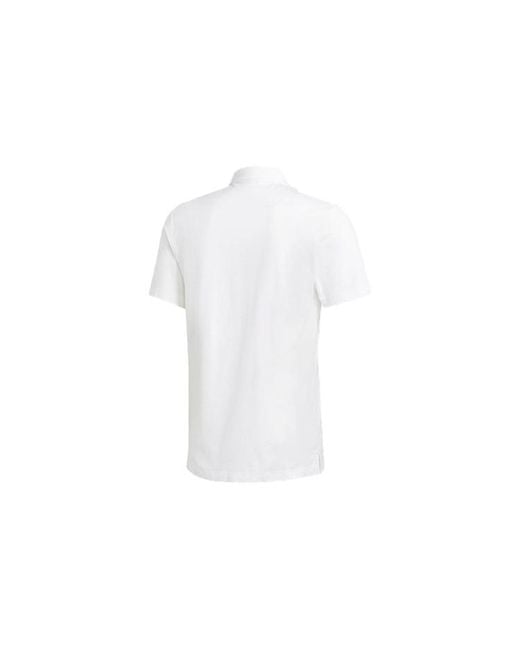 Adidas White Mh Plain Polo Sports Round Neck Short Sleeve Polo for men