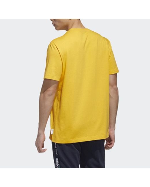 Adidas Yellow Neo Crossover Printing Sports Short Sleeve for men