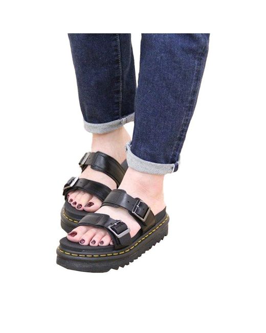 Martens Myles Brando Leather Sandals in Black for Men Lyst UK