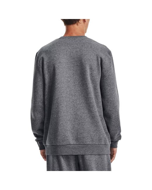 Under Armour Gray Icon Fleece Crew Sweatshirt 'Pitch Medium Heather' for men