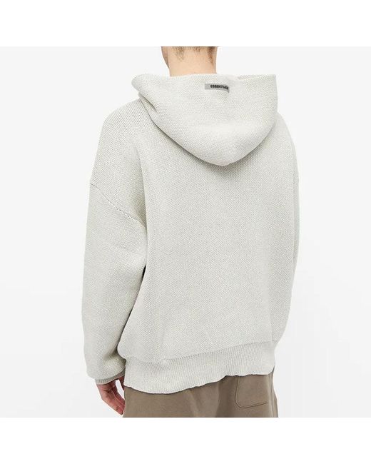 Fear Of God White Fw21 Knit Logo Hoodie 'Oatmeal' for men