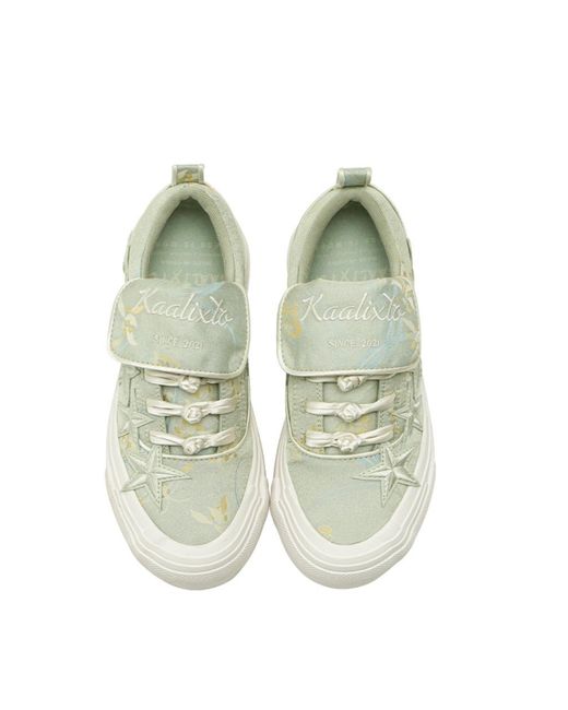 KAALIXTO White Skateboarding Canvas Low 'Greem' for men