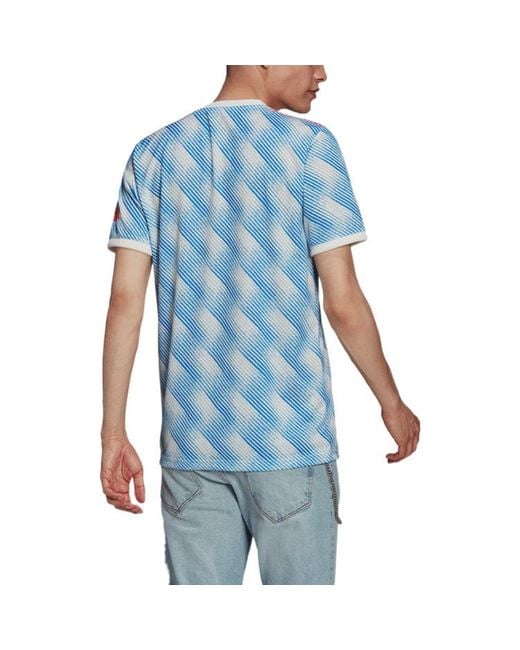 Adidas Blue Manchester United 21/22 Away Jersey 'Cloud' for men