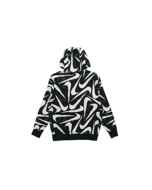 Nike Black Athleisure Casual Sports Printing Fleece for men