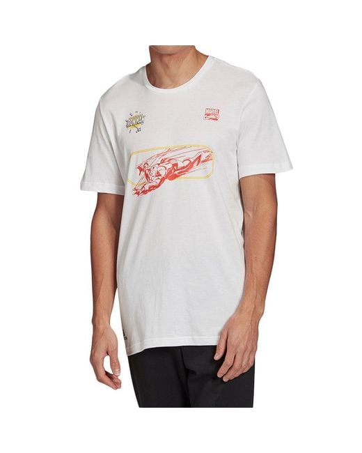 Adidas White X Marvel Iron Short Sleeve for men