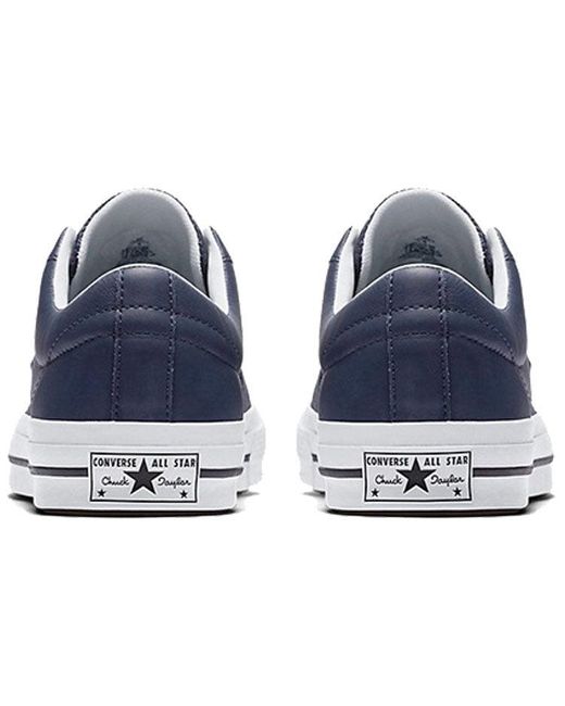 Converse Blue One Star Perforated Leather Low Top for men