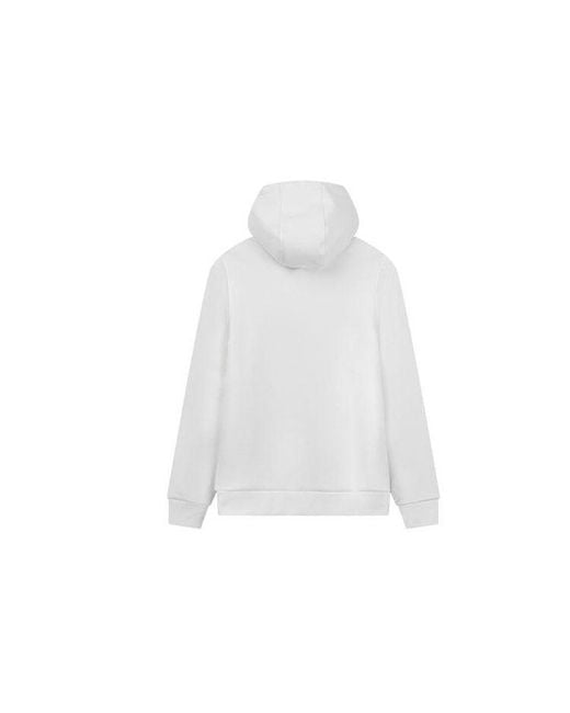 Fila White Logo Printing Athleisure Casual Sports Hooded Pullover Knit for men