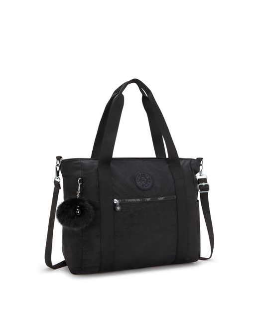 Kipling Black Tote Jayla Python Embossed Large 60% Polyamide, 40% Recycled Polyamide