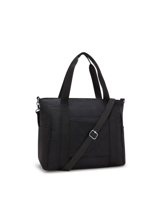 Kipling Black Tote Jayla Python Embossed Large 60% Polyamide, 40% Recycled Polyamide
