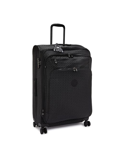 Kipling Blue Wheeled luggage New Youri Spin L Palmtree Leaves Large