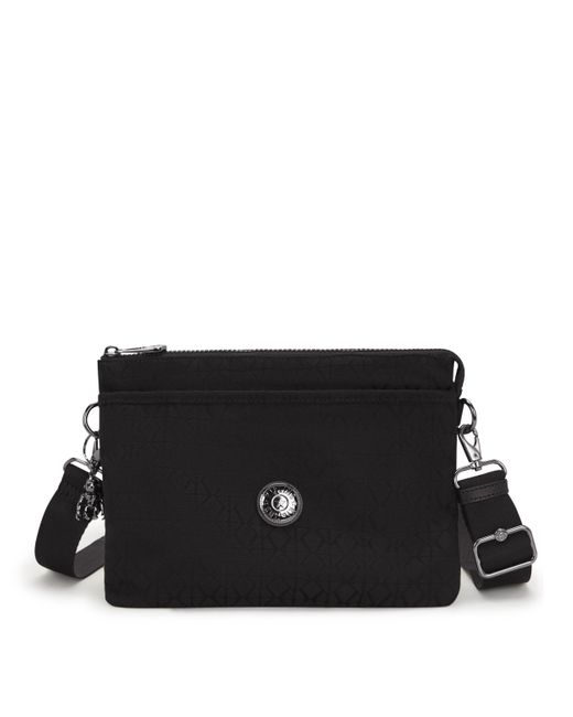 Kipling Black Crossbody Bag Riri L Sign Jacquard Medium